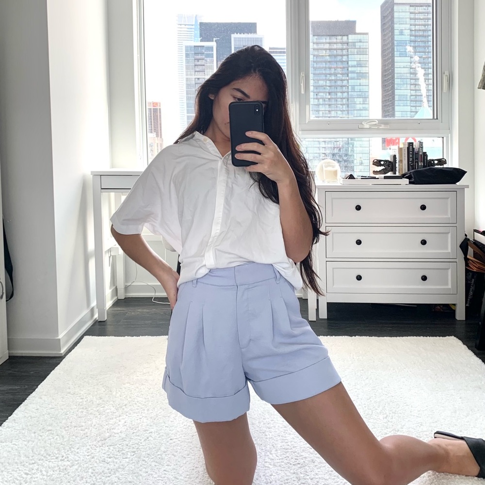 WILFRED high rise lilac shorts
